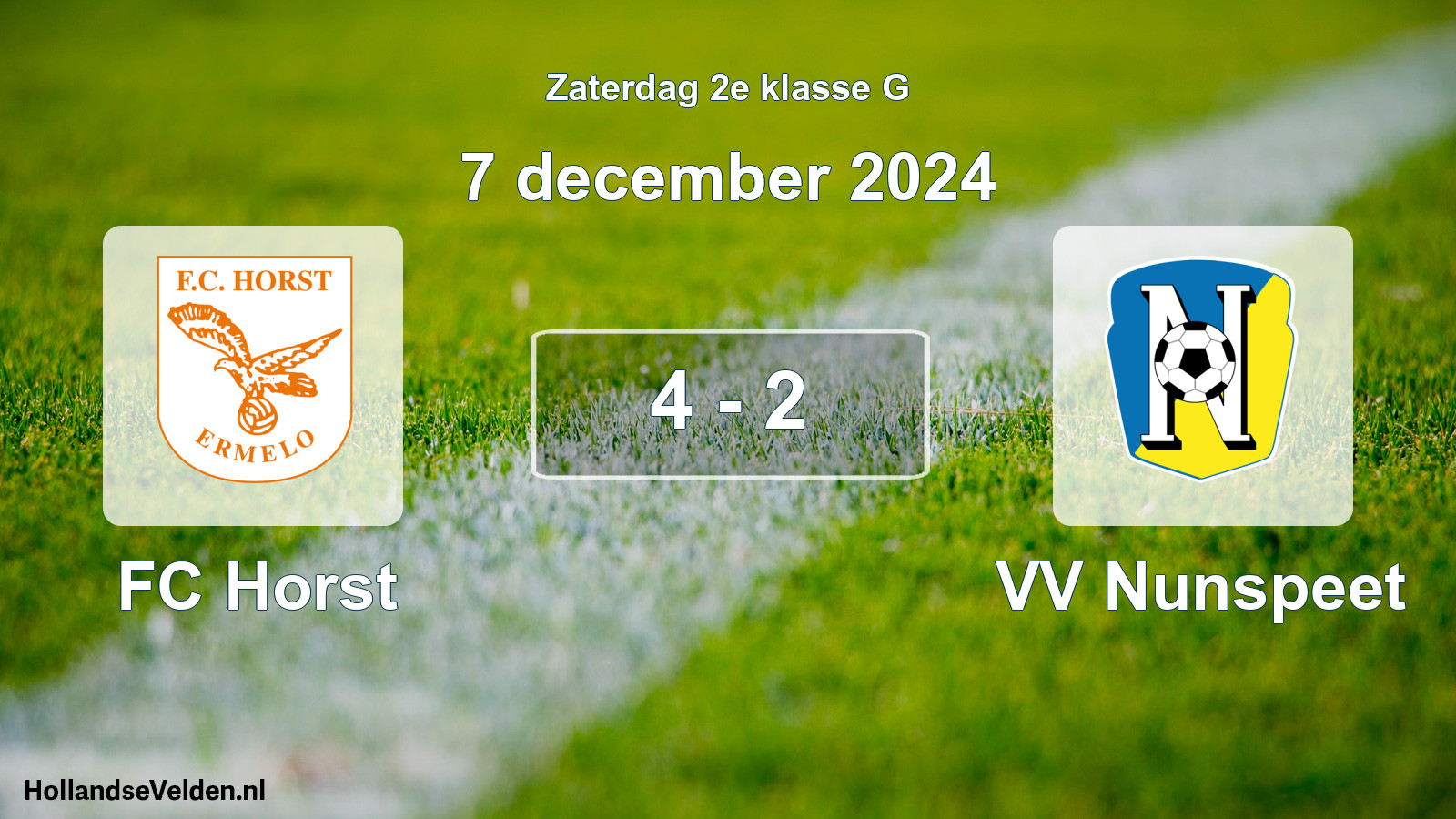 Total number of matches played: FC Horst - VV Nunspeet 4 - 2 (7 December 2024)