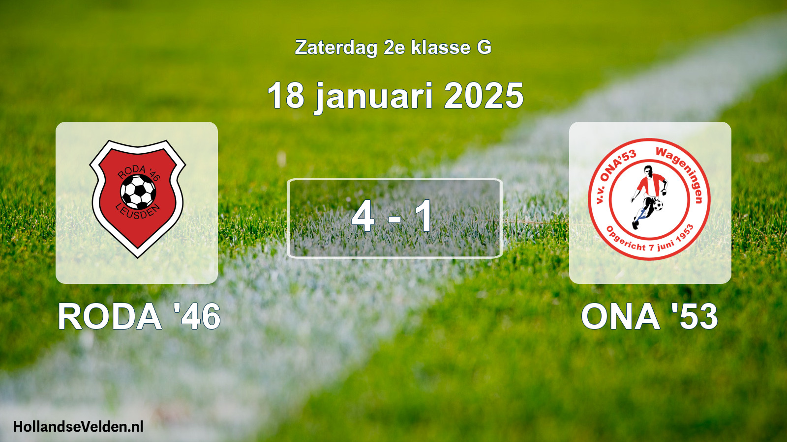 Total number of matches played: RODA '46 - ONA '53 4 - 1 (18 January 2025)