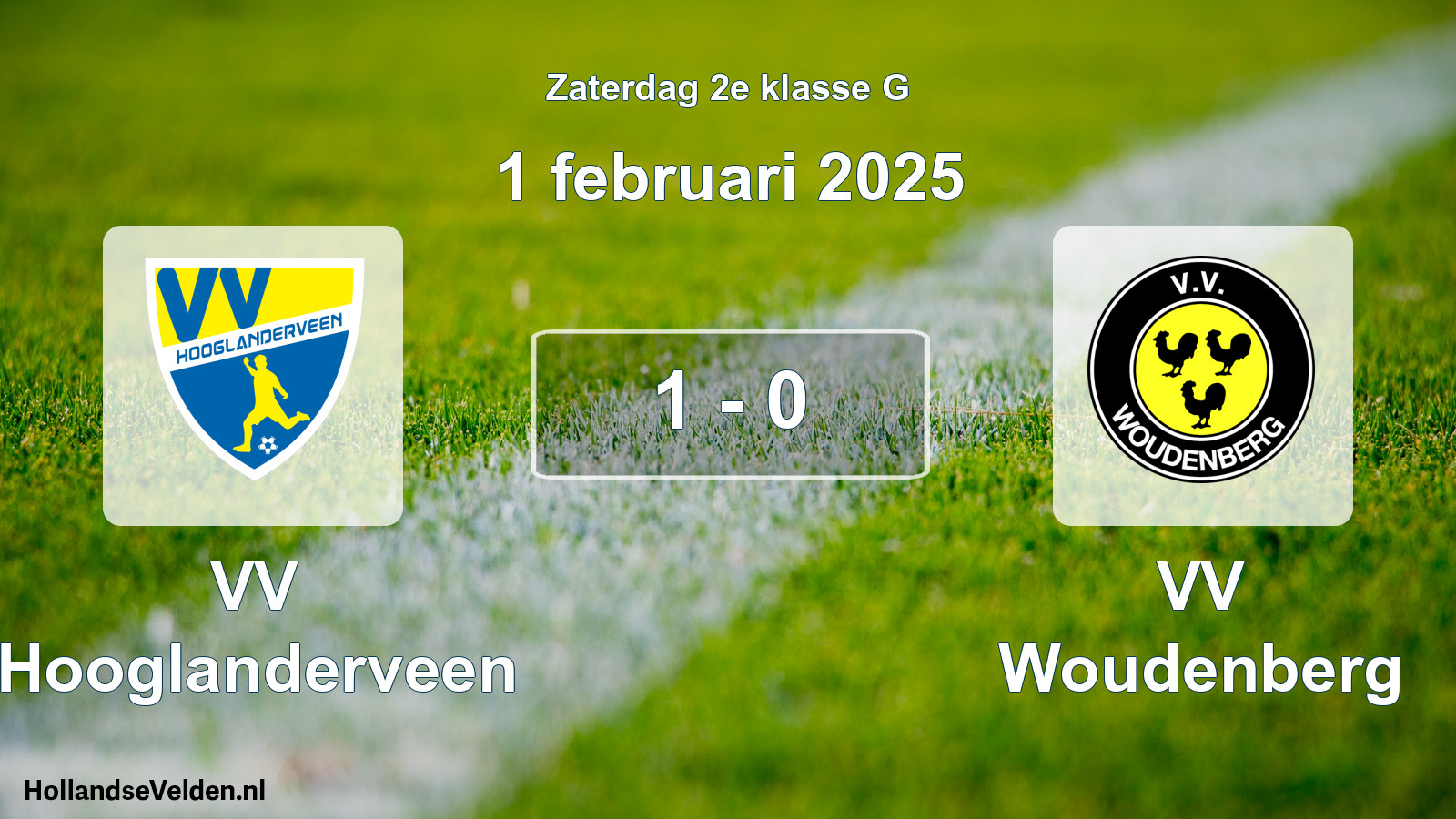 Total number of matches played: VV Hooglanderveen - VV Woudenberg 1 - 0 (1 February 2025)