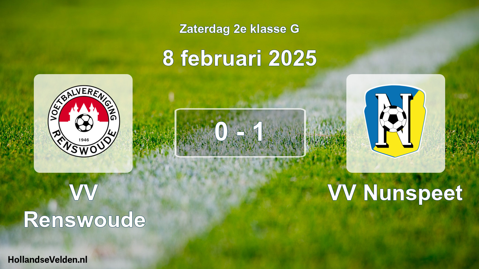 Total number of matches played: VV Renswoude - VV Nunspeet 0 - 1 (8 February 2025)