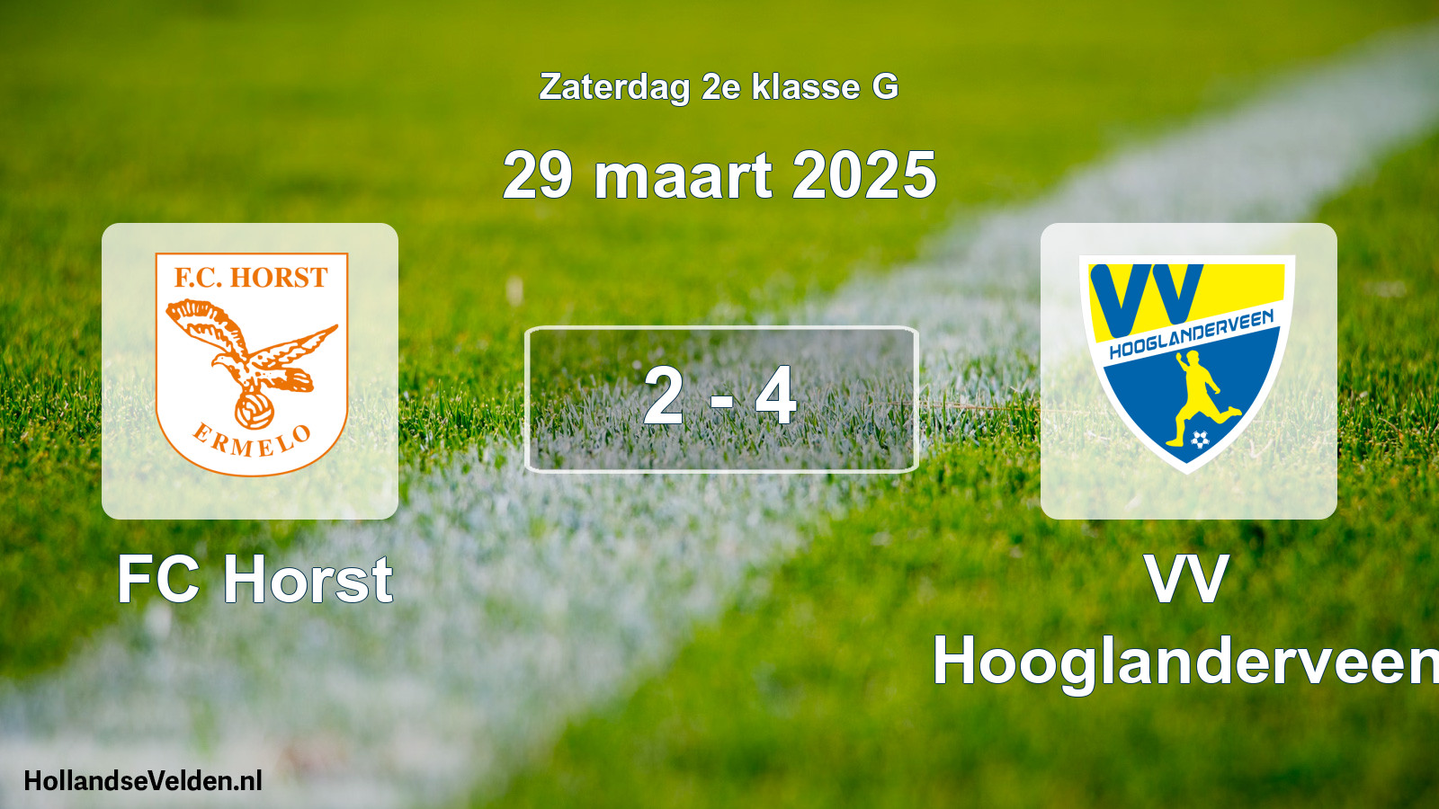 Total number of matches played: FC Horst - VV Hooglanderveen 2 - 4 (29 March 2025)