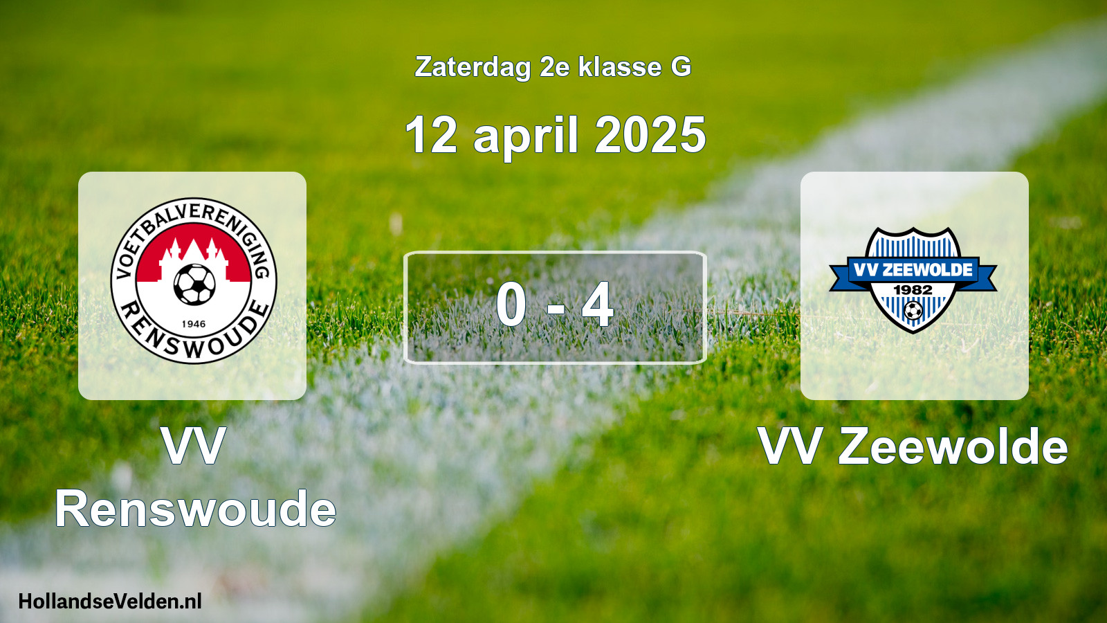 Total number of matches played: VV Renswoude - VV Zeewolde 0 - 4 (12 April 2025)