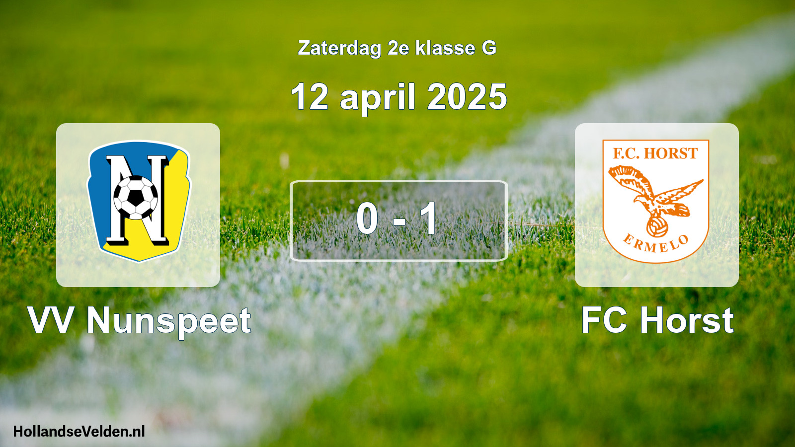 Total number of matches played: VV Nunspeet - FC Horst 0 - 1 (12 April 2025)
