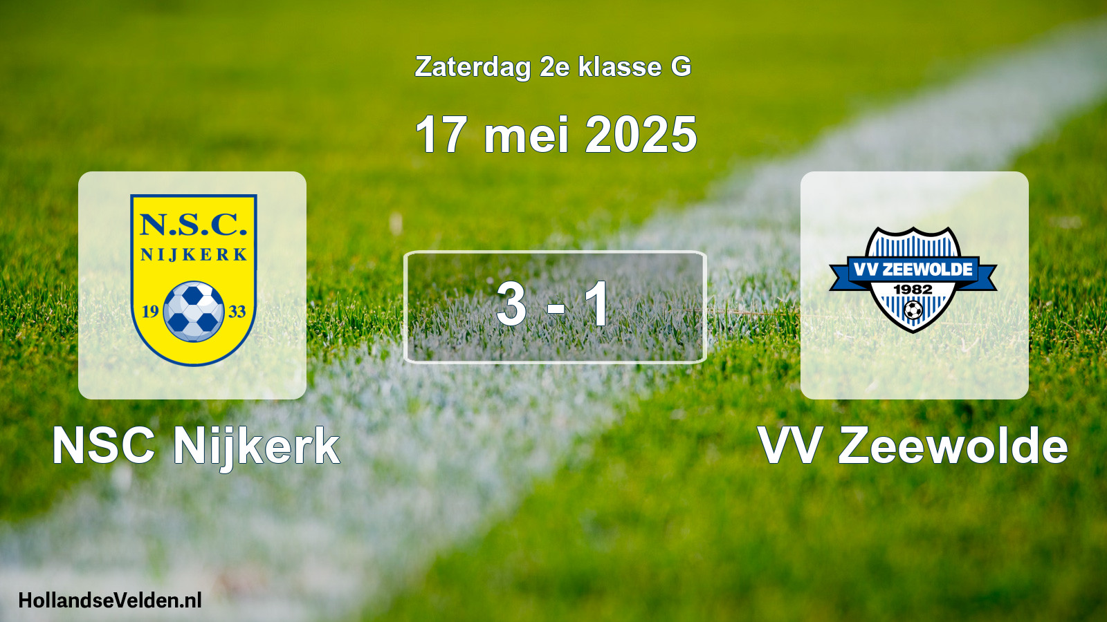 Total number of matches played: NSC Nijkerk - VV Zeewolde 3 - 1 (17 May 2025)
