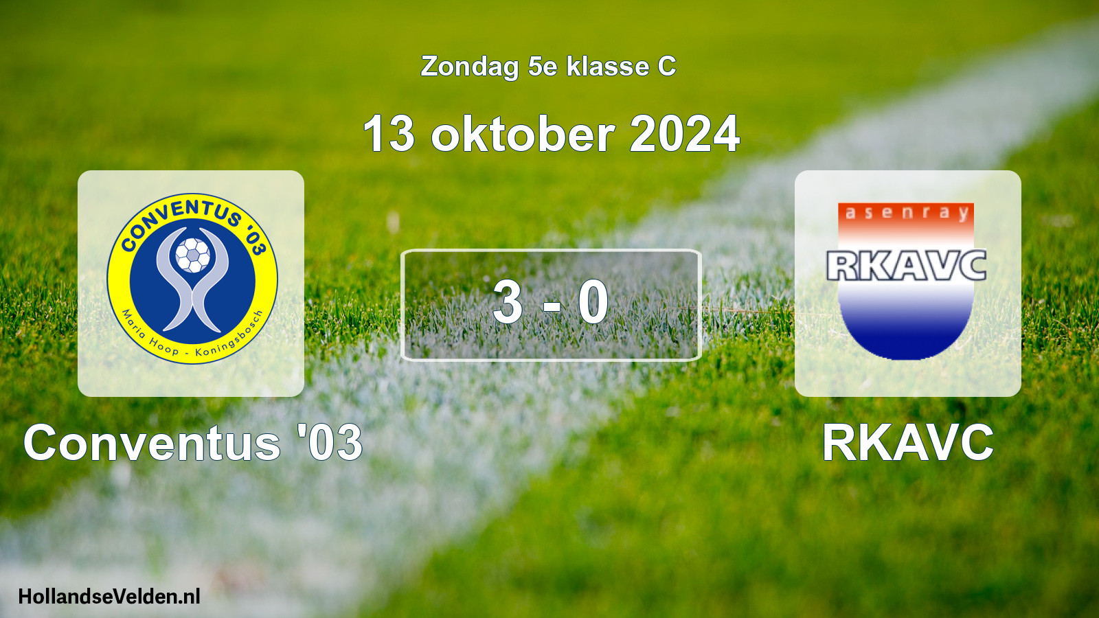 Total number of matches played: Conventus '03 - RKAVC 3 - 0 (13 October 2024)