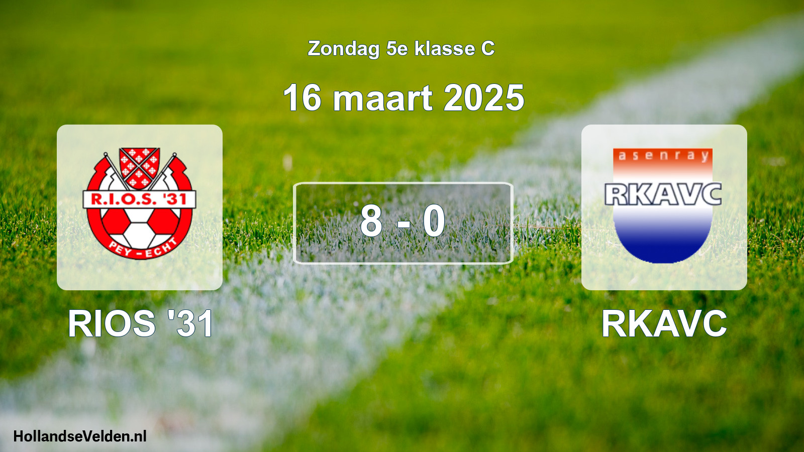 Total number of matches played: RIOS '31 - RKAVC 8 - 0 (16 March 2025)