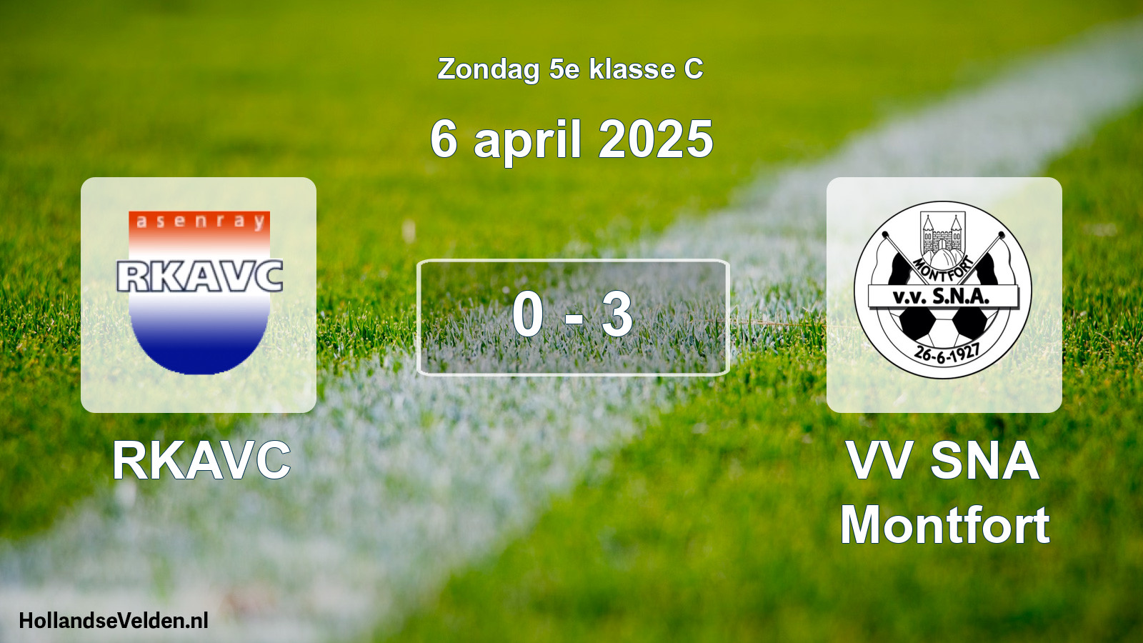 Total number of matches played: RKAVC - VV SNA Montfort 0 - 3 (6 April 2025)