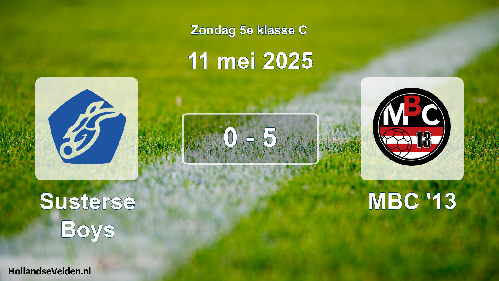 Total number of matches played: Susterse Boys - MBC '13 0 - 5 (11 May 2025)