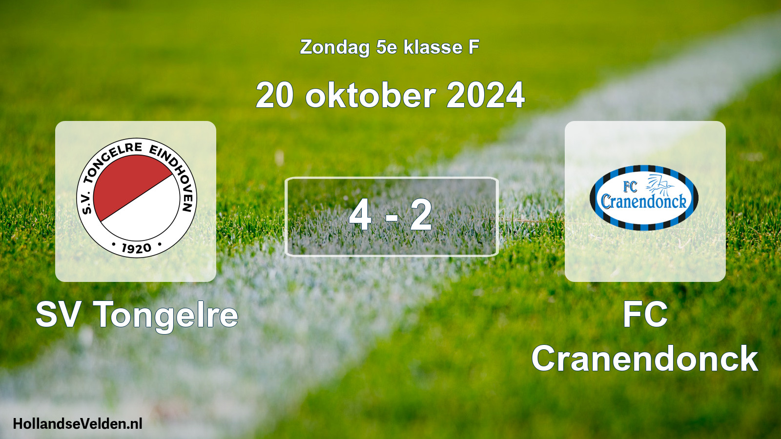 Total number of matches played: SV Tongelre - FC Cranendonck 4 - 2 (20 October 2024)