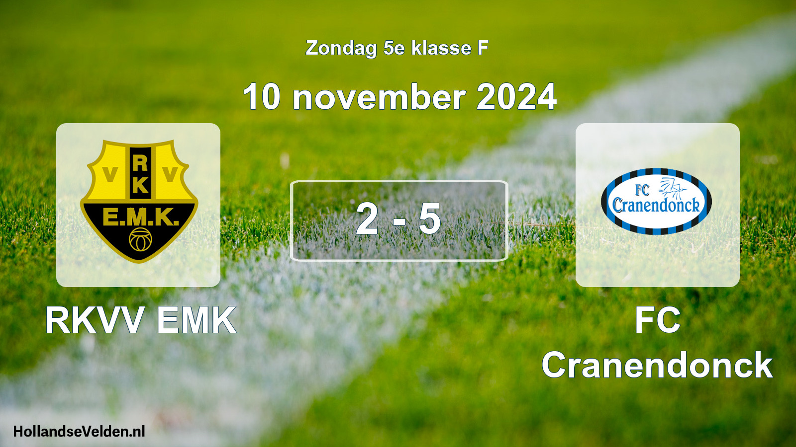 Total number of matches played: RKVV EMK - FC Cranendonck 2 - 5 (10 November 2024)