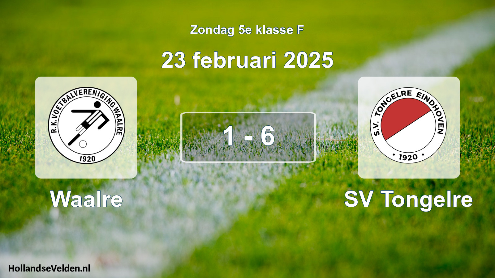 Total number of matches played: Waalre - SV Tongelre 1 - 6 (23 February 2025)