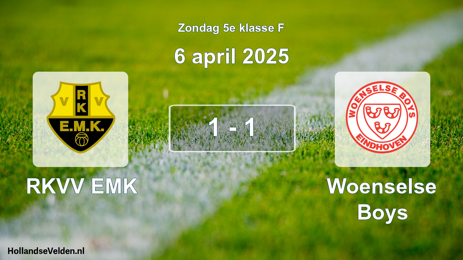 Total number of matches played: RKVV EMK - Woenselse Boys 1 - 1 (6 April 2025)