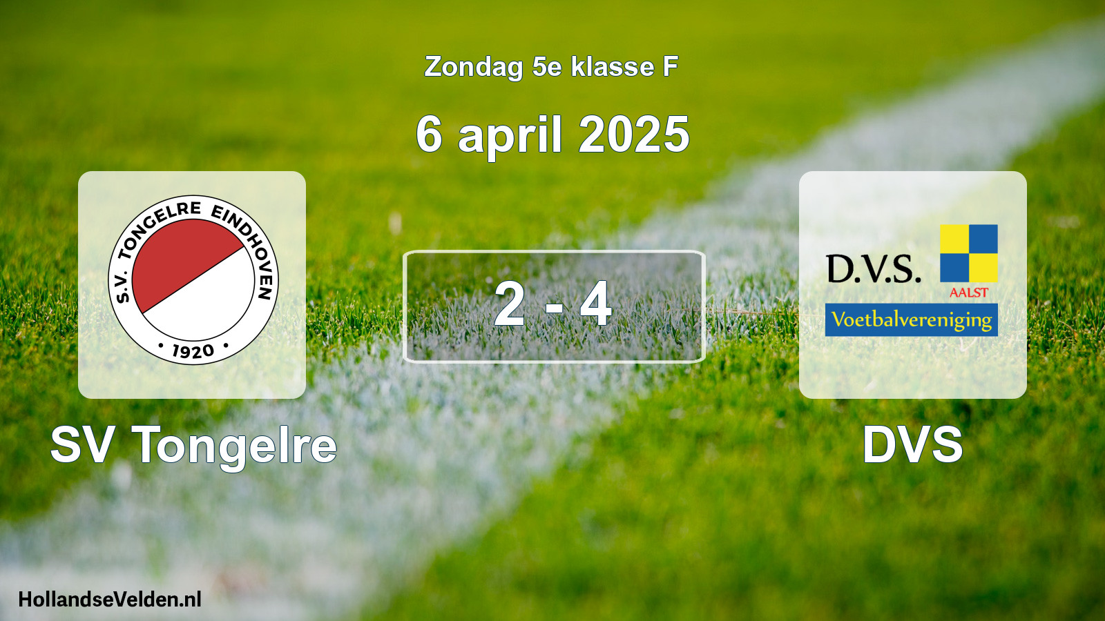 Total number of matches played: SV Tongelre - DVS 2 - 4 (6 April 2025)