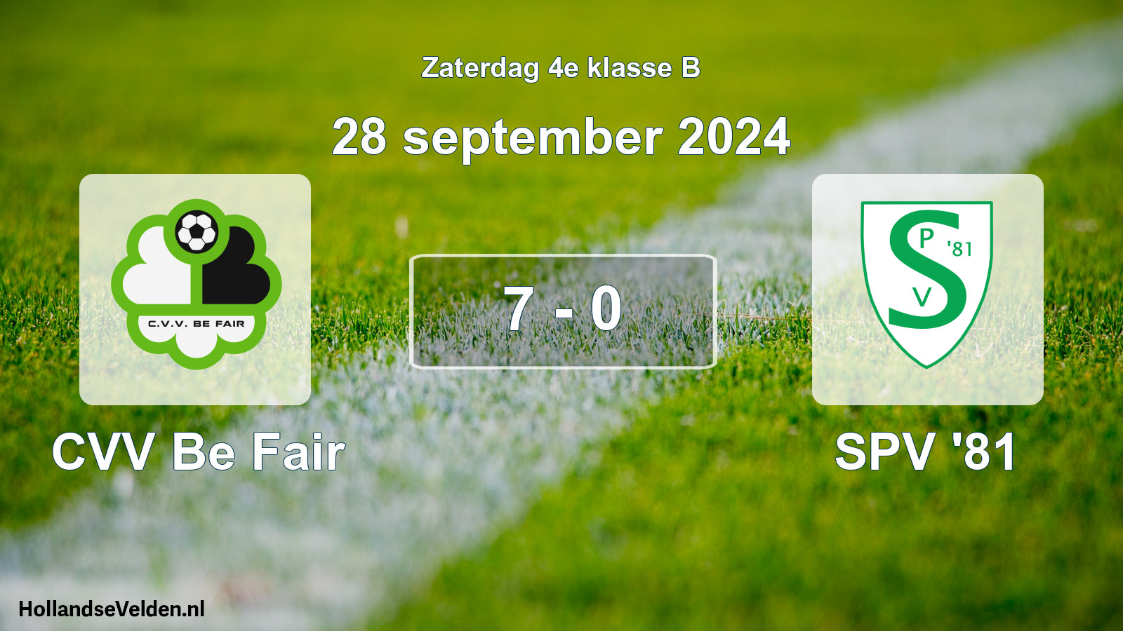 Total number of matches played: CVV Be Fair - SPV '81 7 - 0 (28 September 2024)