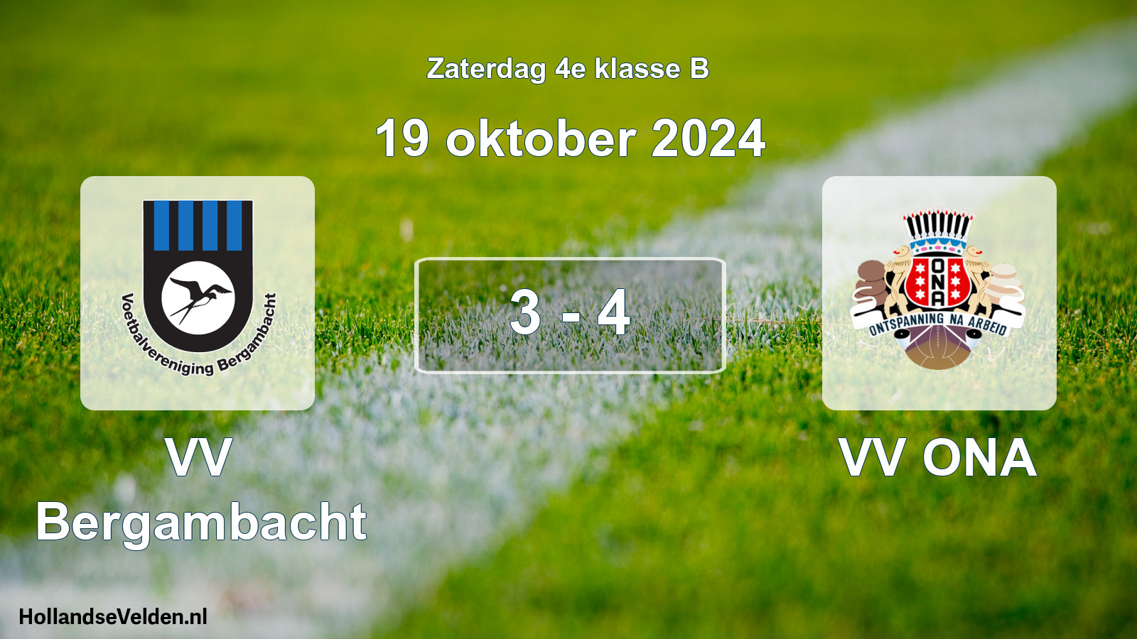 Total number of matches played: VV Bergambacht - VV ONA 3 - 4 (19 October 2024)