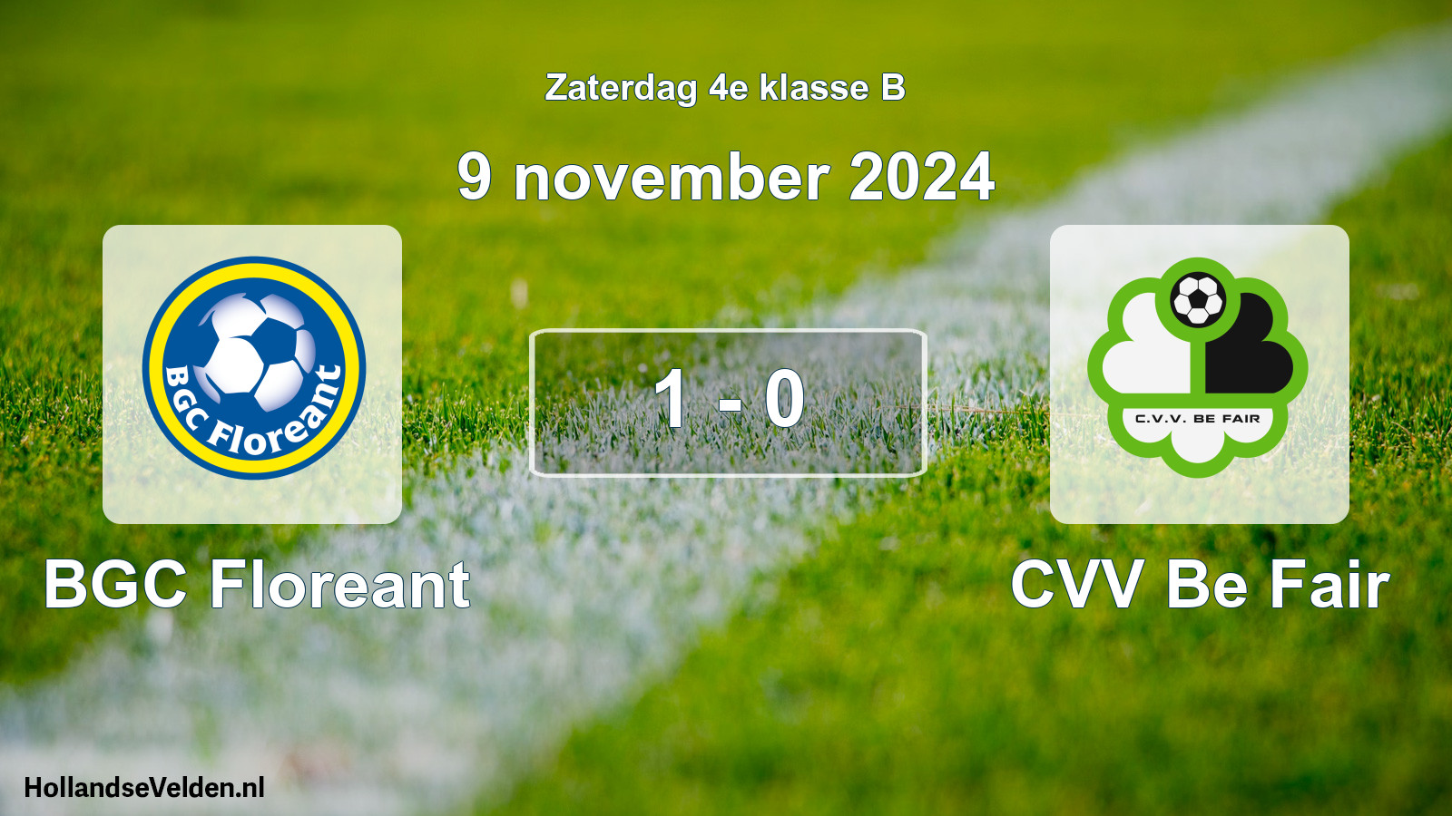 Total number of matches played: BGC Floreant - CVV Be Fair 1 - 0 (9 November 2024)