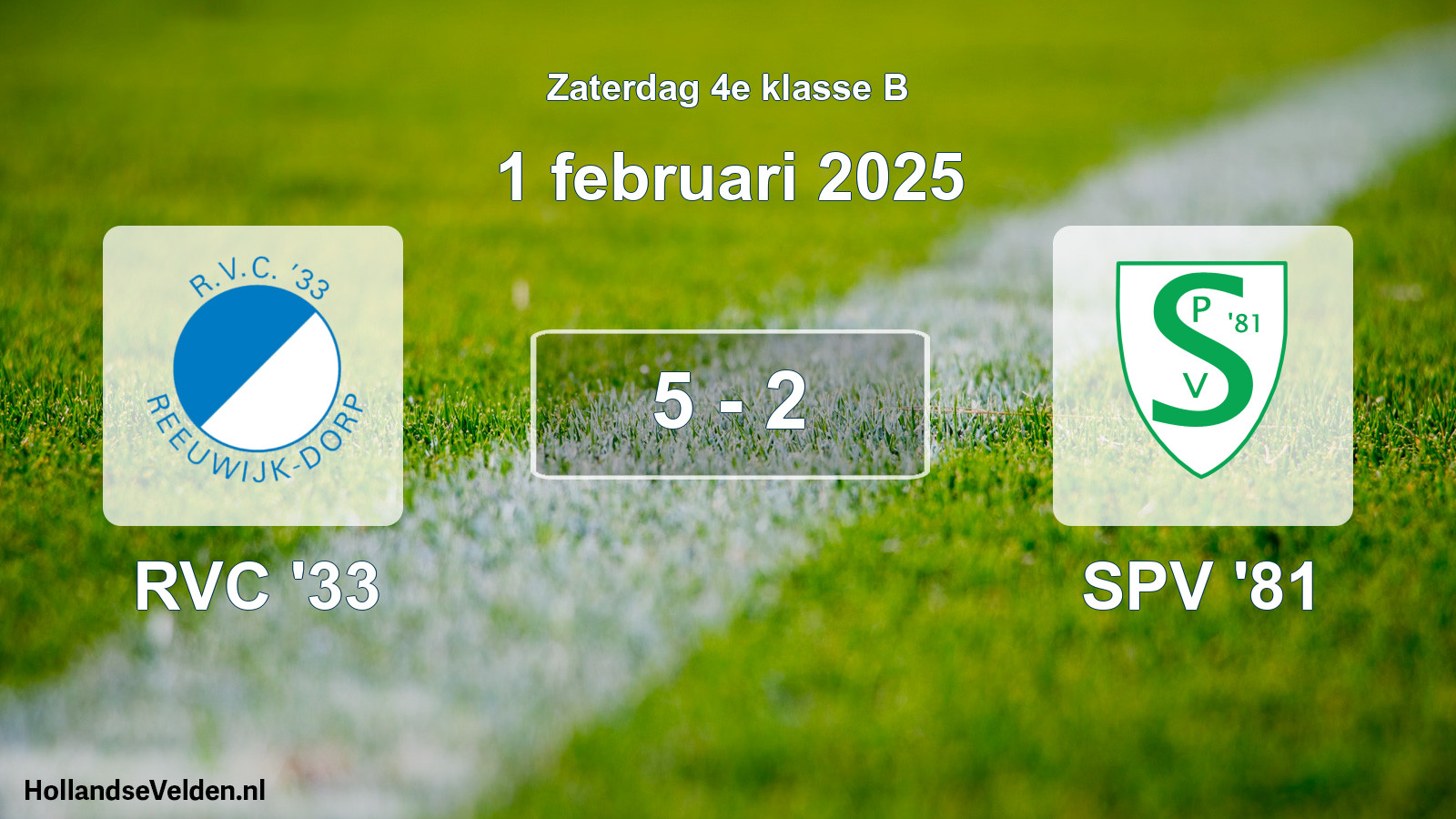 Total number of matches played: RVC '33 - SPV '81 5 - 2 (1 February 2025)