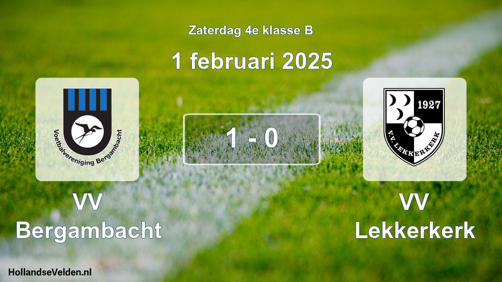 Total number of matches played: VV Bergambacht - VV Lekkerkerk 1 - 0 (1 February 2025)