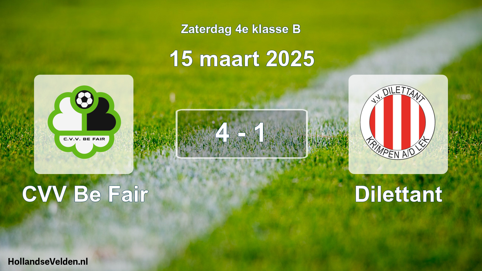 Total number of matches played: CVV Be Fair - Dilettant 4 - 1 (15 March 2025)