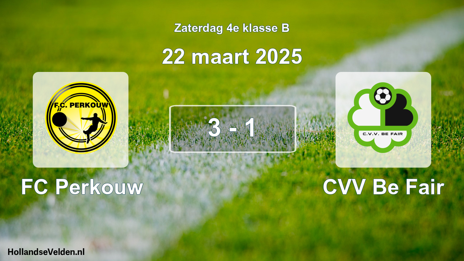 Total number of matches played: FC Perkouw - CVV Be Fair 3 - 1 (22 March 2025)
