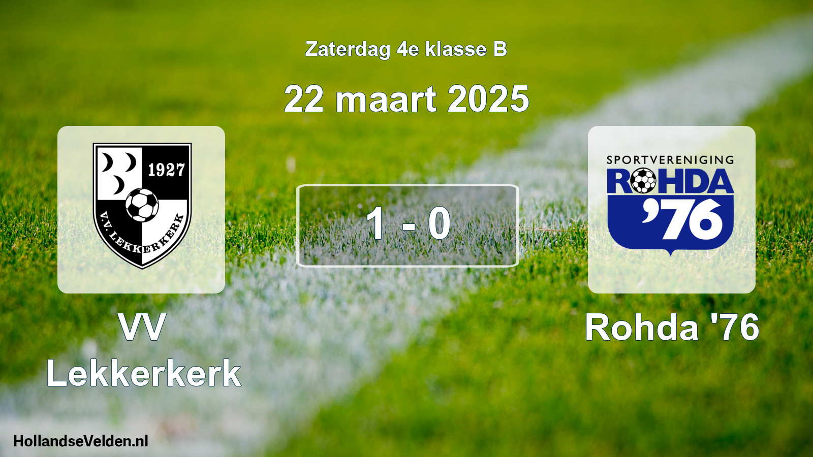 Total number of matches played: VV Lekkerkerk - Rohda '76 1 - 0 (22 March 2025)