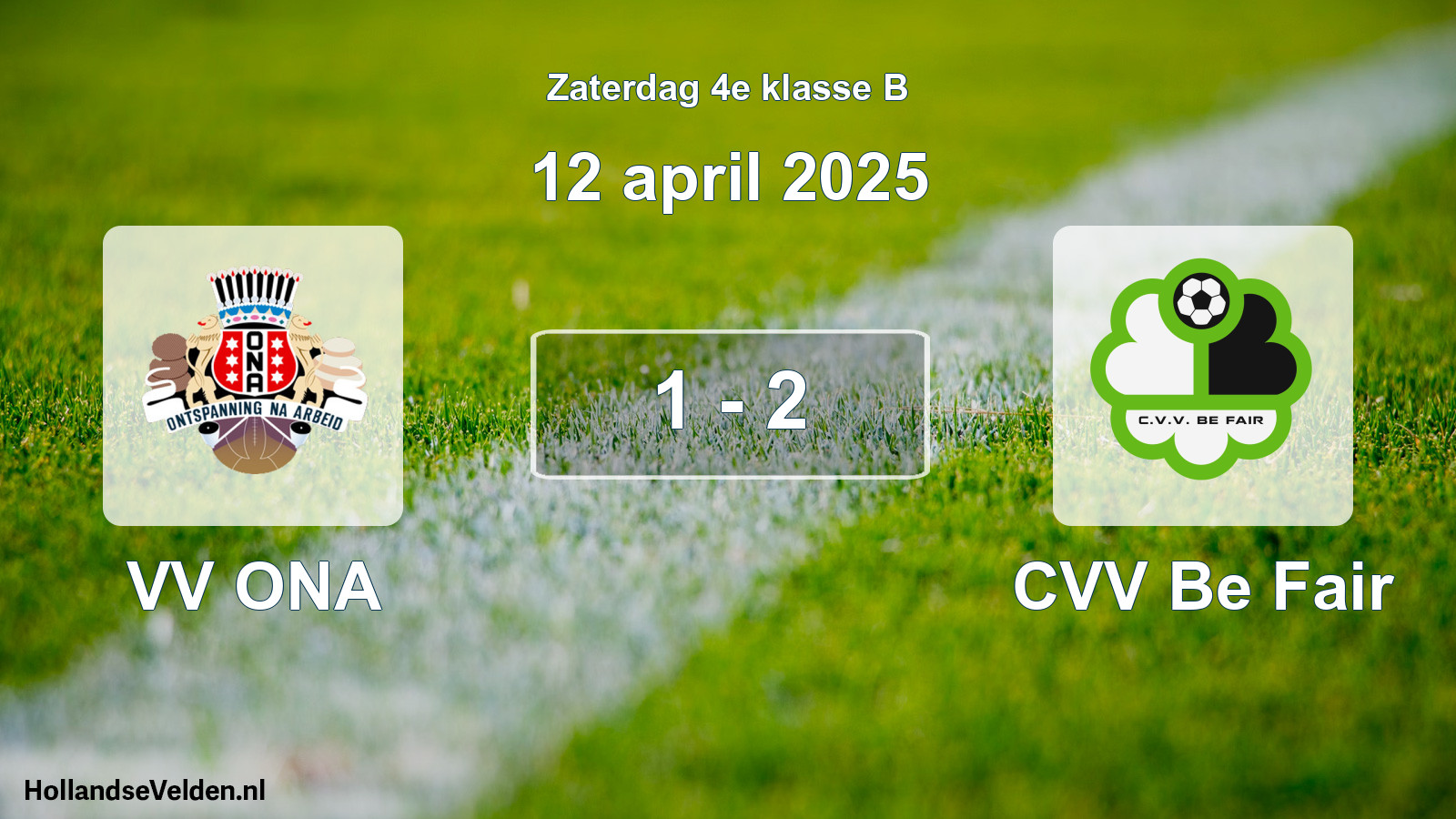 Total number of matches played: VV ONA - CVV Be Fair 1 - 2 (12 April 2025)