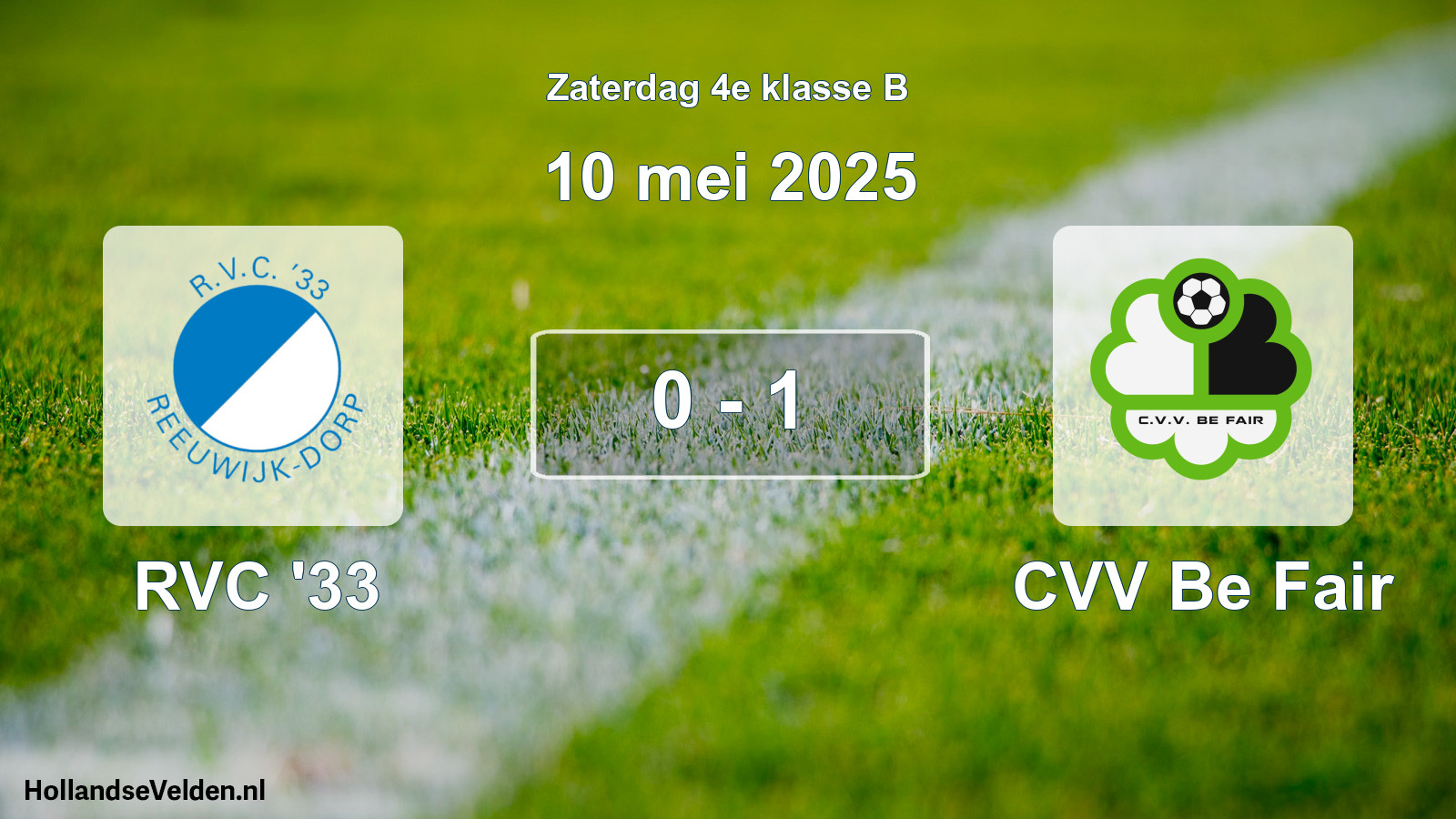 Total number of matches played: RVC '33 - CVV Be Fair 0 - 1 (10 May 2025)
