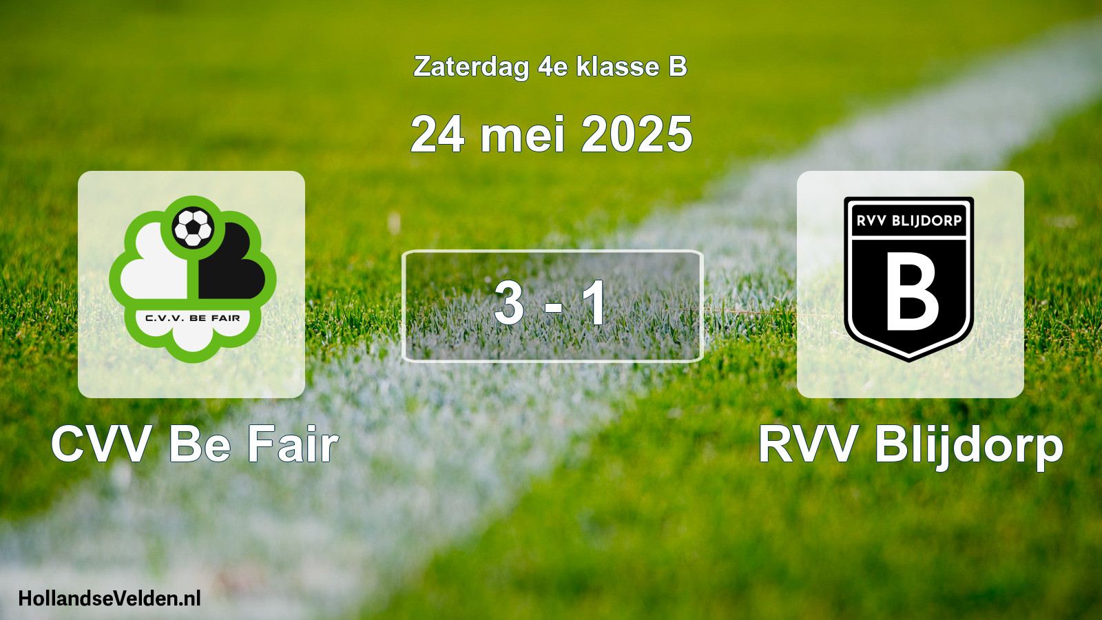 Total number of matches played: CVV Be Fair - RVV Blijdorp 3 - 1 (24 May 2025)