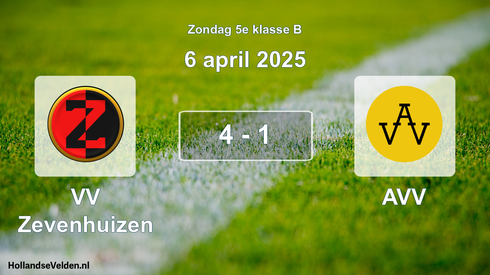Total number of matches played: VV Zevenhuizen - AVV 4 - 1 (6 April 2025)