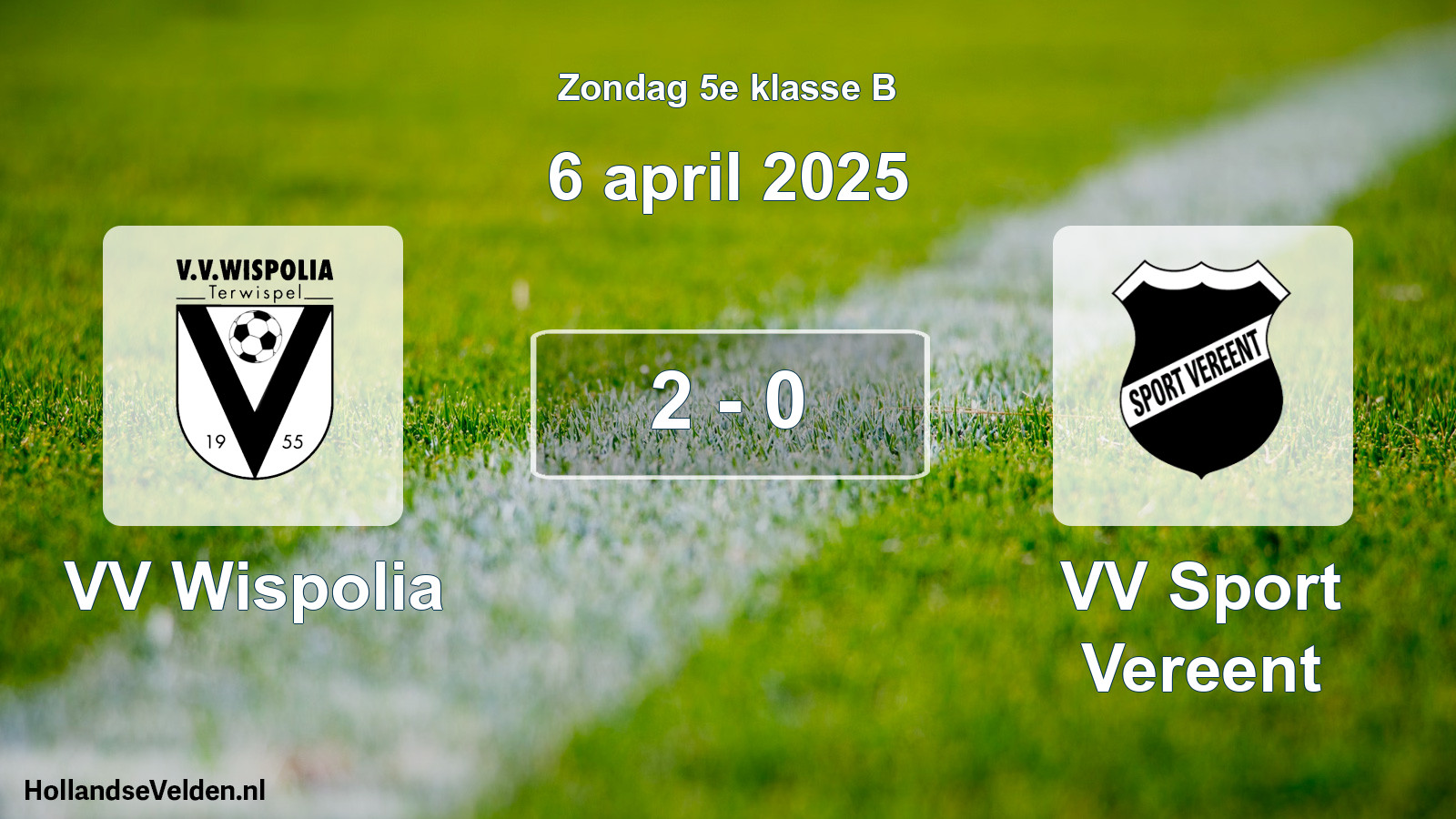 Total number of matches played: VV Wispolia - VV Sport Vereent 2 - 0 (6 April 2025)