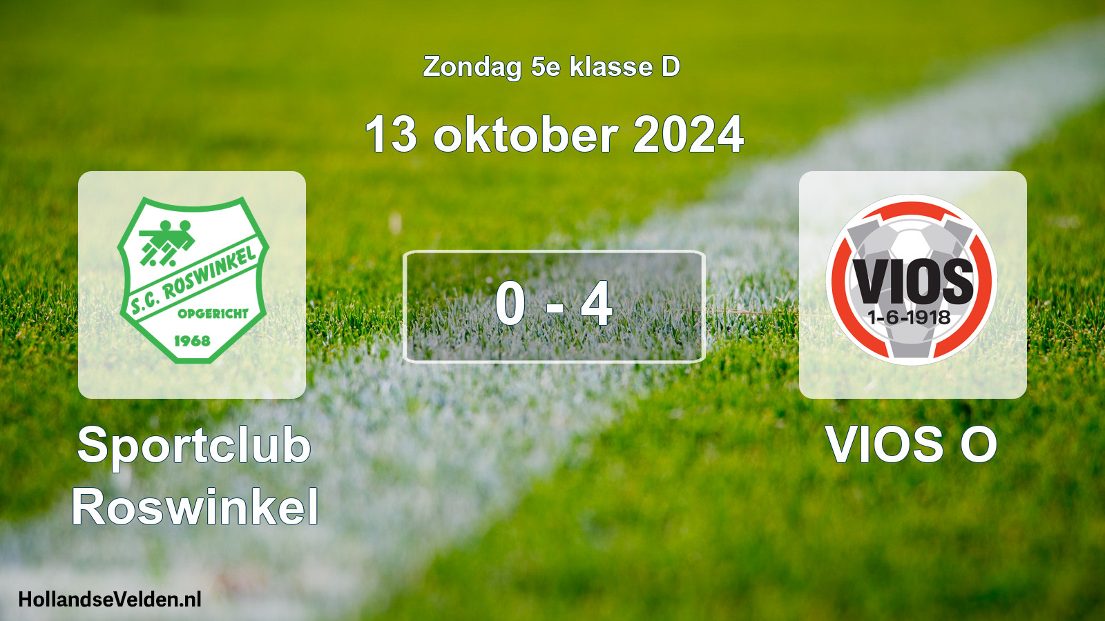 Total number of matches played: Sportclub Roswinkel - VIOS O 0 - 4 (13 October 2024)