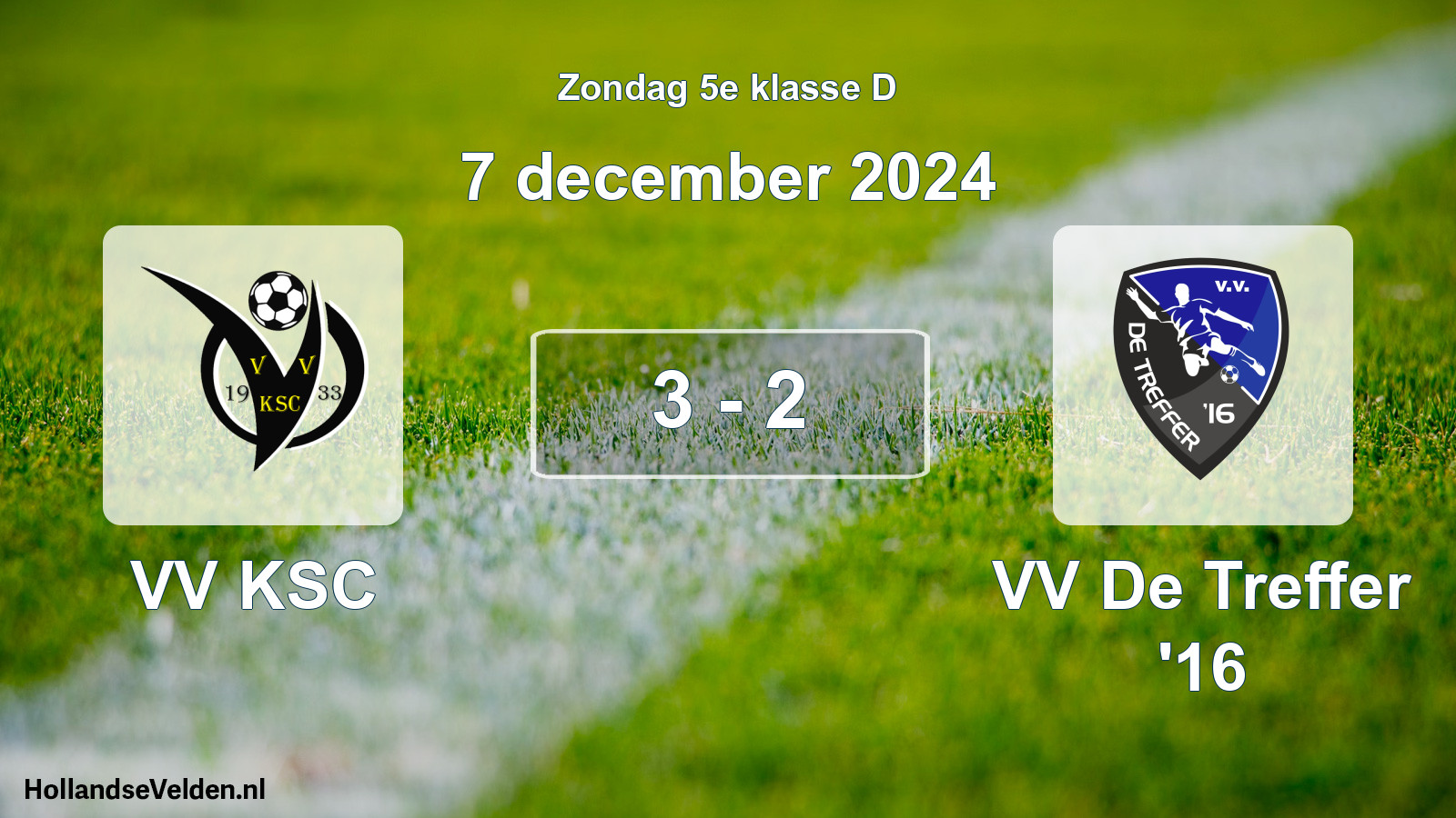 Total number of matches played: VV KSC - VV De Treffer '16 3 - 2 (7 December 2024)