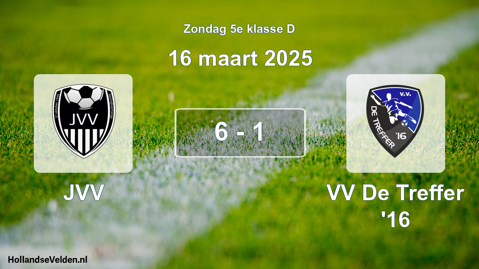 Total number of matches played: JVV - VV De Treffer '16 6 - 1 (16 March 2025)