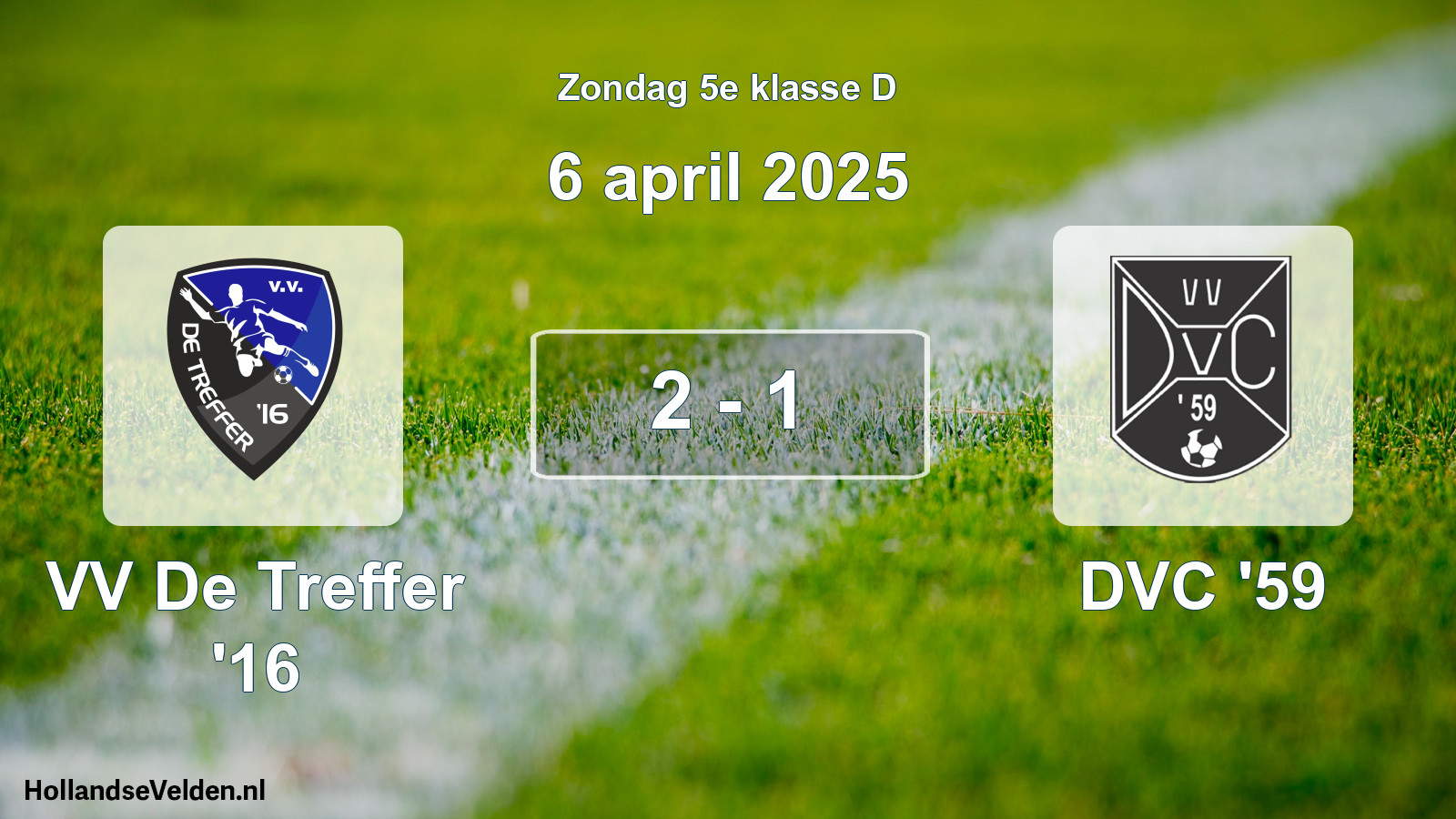 Total number of matches played: VV De Treffer '16 - DVC '59 2 - 1 (6 April 2025)