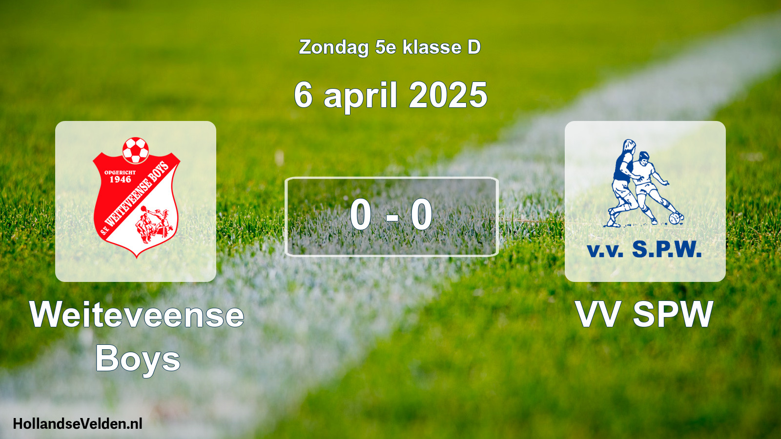 Total number of matches played: Weiteveense Boys - VV SPW 0 - 0 (6 April 2025)