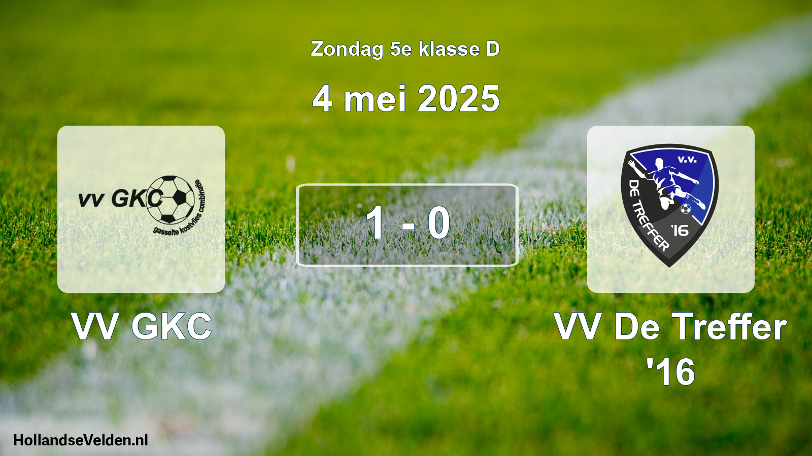 Total number of matches played: VV GKC - VV De Treffer '16 1 - 0 (4 May 2025)