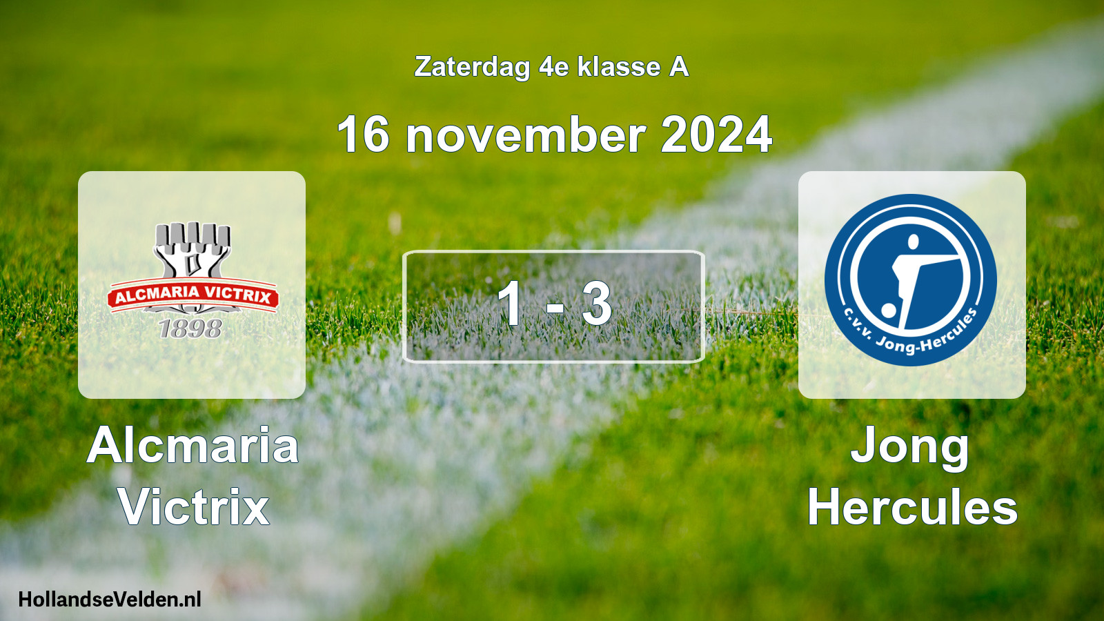 Total number of matches played: Alcmaria Victrix - Jong Hercules 1 - 3 (16 November 2024)