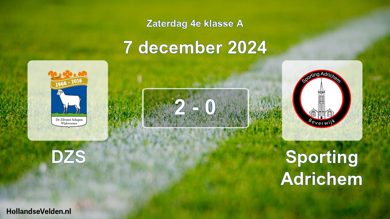 Total number of matches played: DZS - Sporting Adrichem 2 - 0 (7 December 2024)