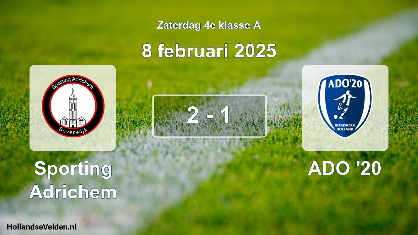 Total number of matches played: Sporting Adrichem - ADO '20 2 - 1 (8 February 2025)