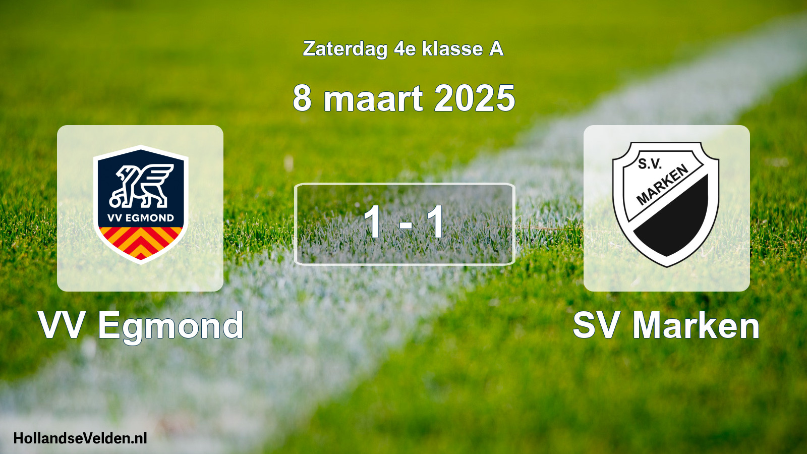 Total number of matches played: VV Egmond - SV Marken 1 - 1 (8 March 2025)
