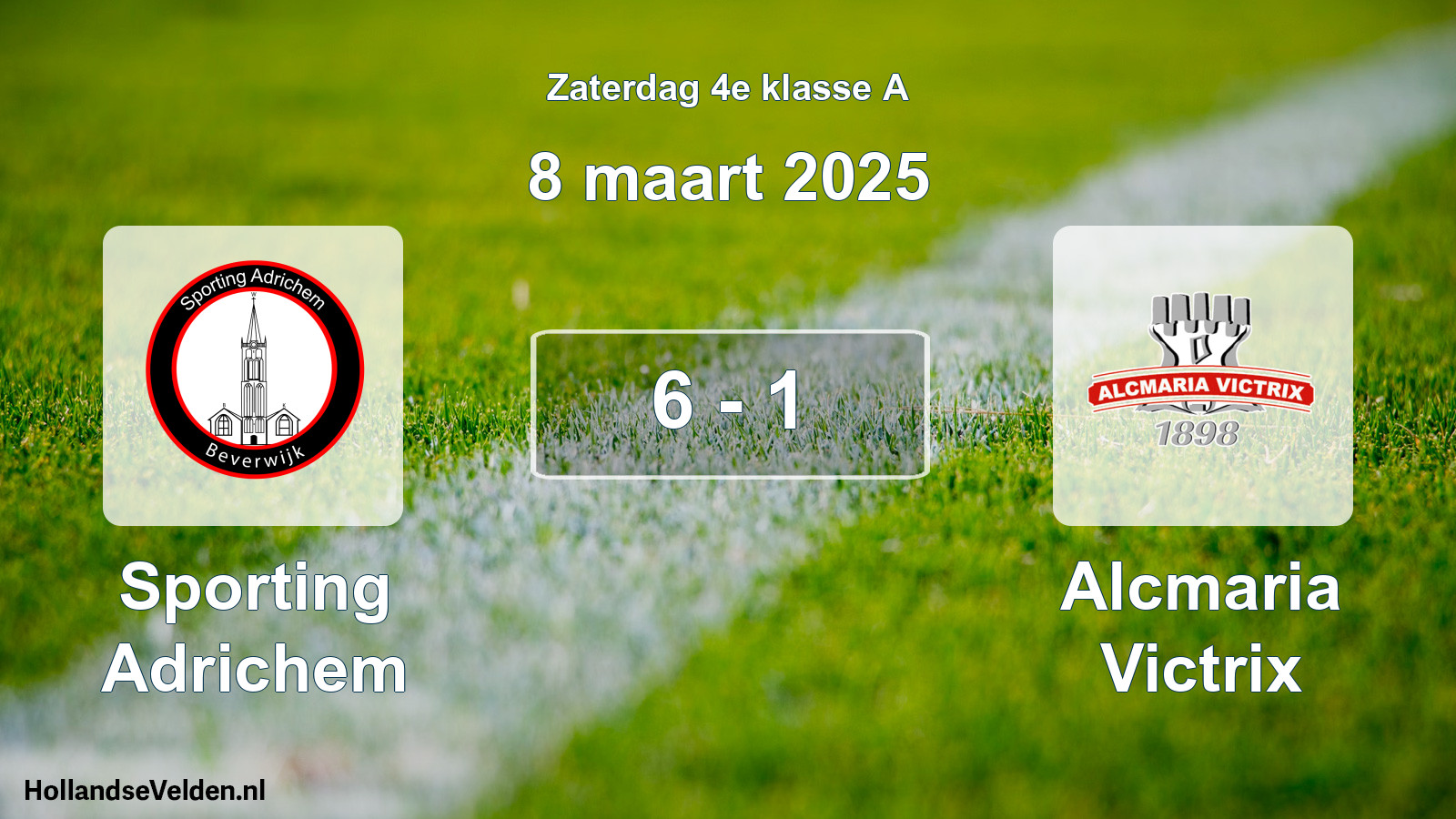 Total number of matches played: Sporting Adrichem - Alcmaria Victrix 6 - 1 (8 March 2025)