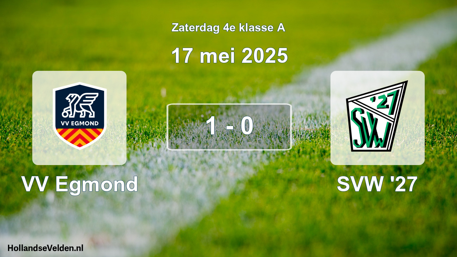 Total number of matches played: VV Egmond - SVW '27 1 - 0 (17 May 2025)