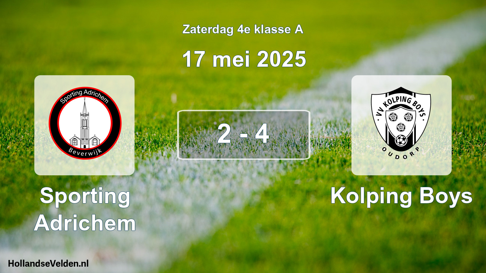 Total number of matches played: Sporting Adrichem - Kolping Boys 2 - 4 (17 May 2025)