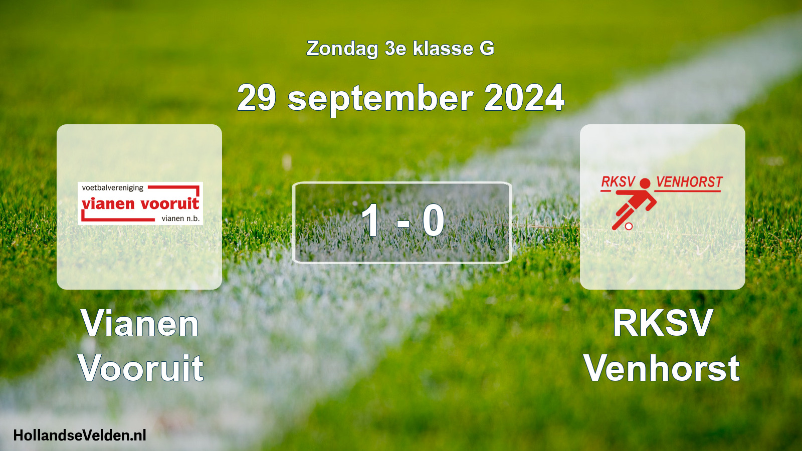 Total number of matches played: Vianen Vooruit - RKSV Venhorst 1 - 0 (29 September 2024)