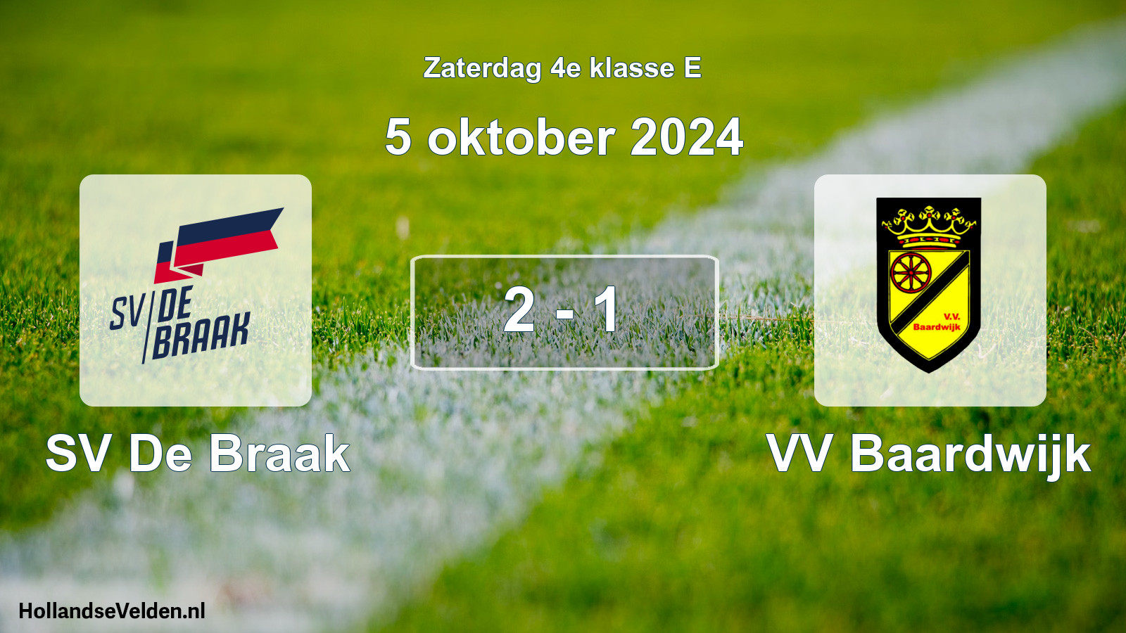 Total number of matches played: SV De Braak - VV Baardwijk 2 - 1 (5 October 2024)