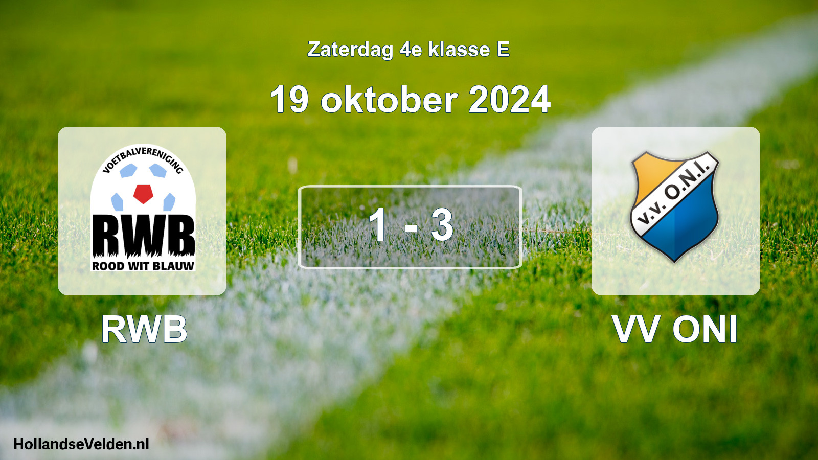 Total number of matches played: RWB - VV ONI 1 - 3 (19 October 2024)