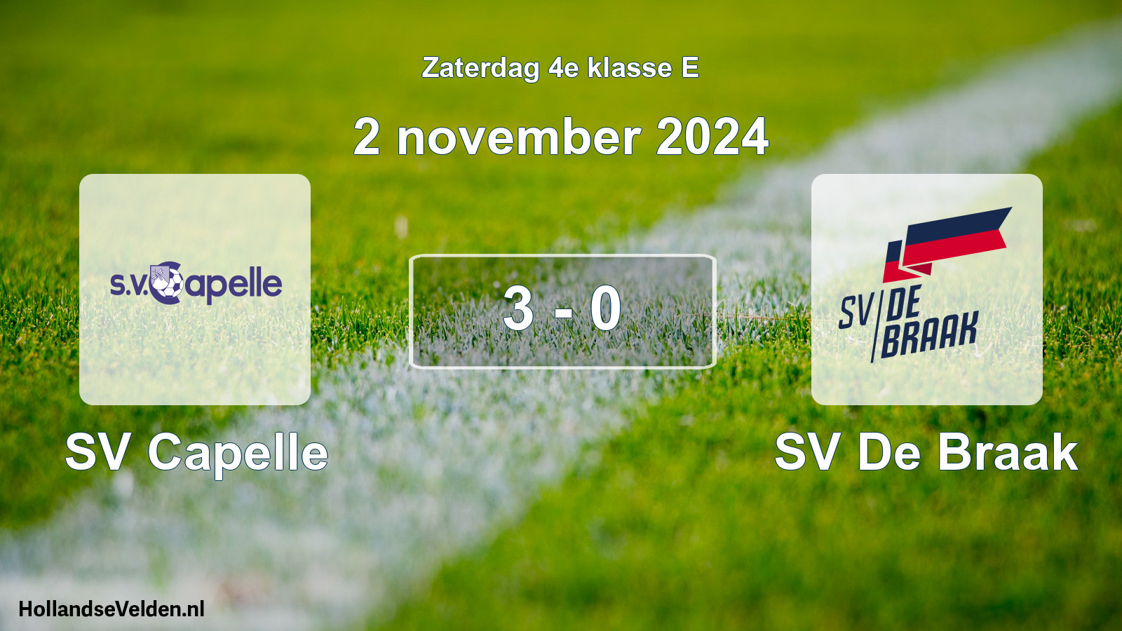 Total number of matches played: SV Capelle - SV De Braak 3 - 0 (2 November 2024)