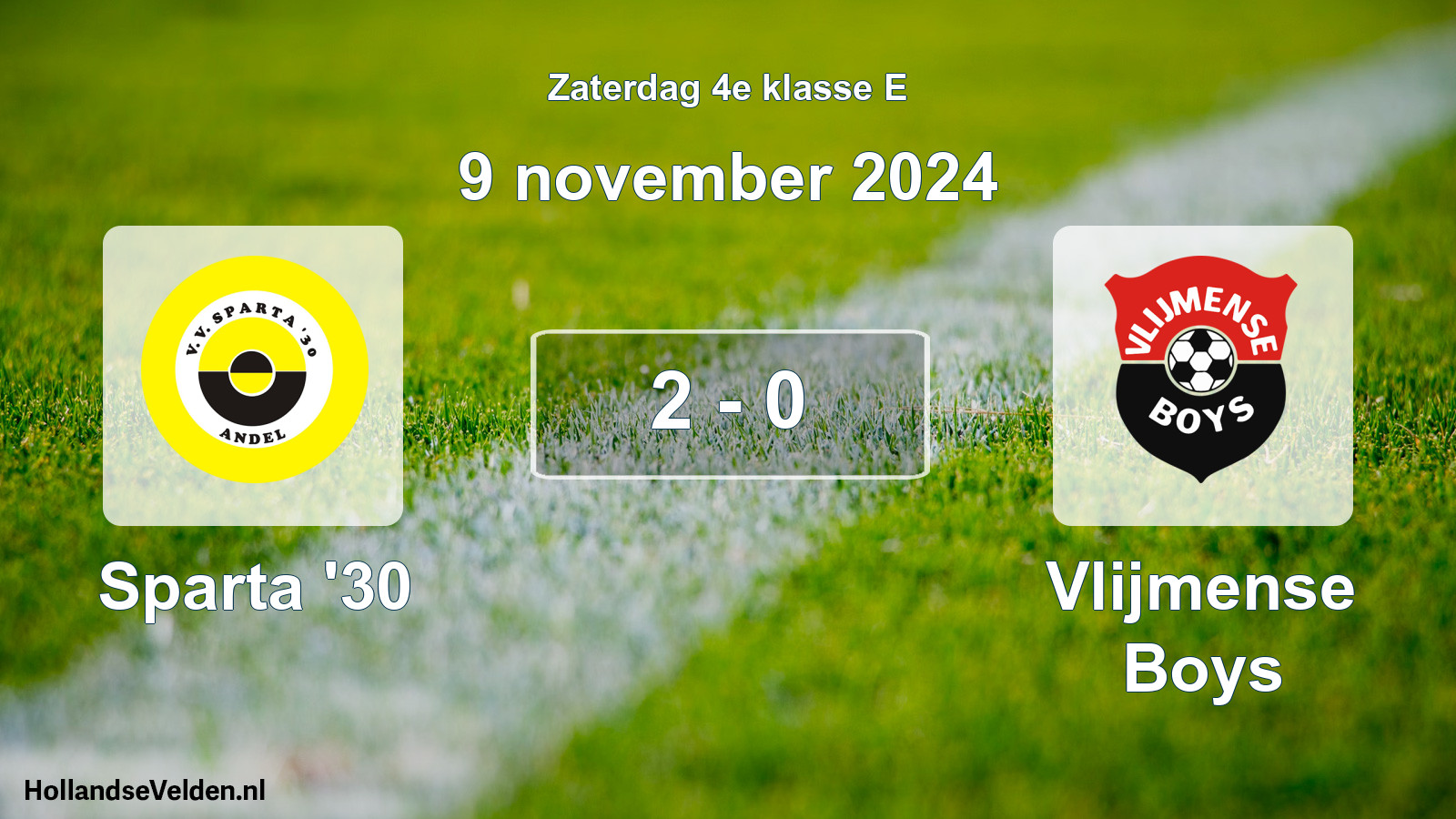 Total number of matches played: Sparta '30 - Vlijmense Boys 2 - 0 (9 November 2024)