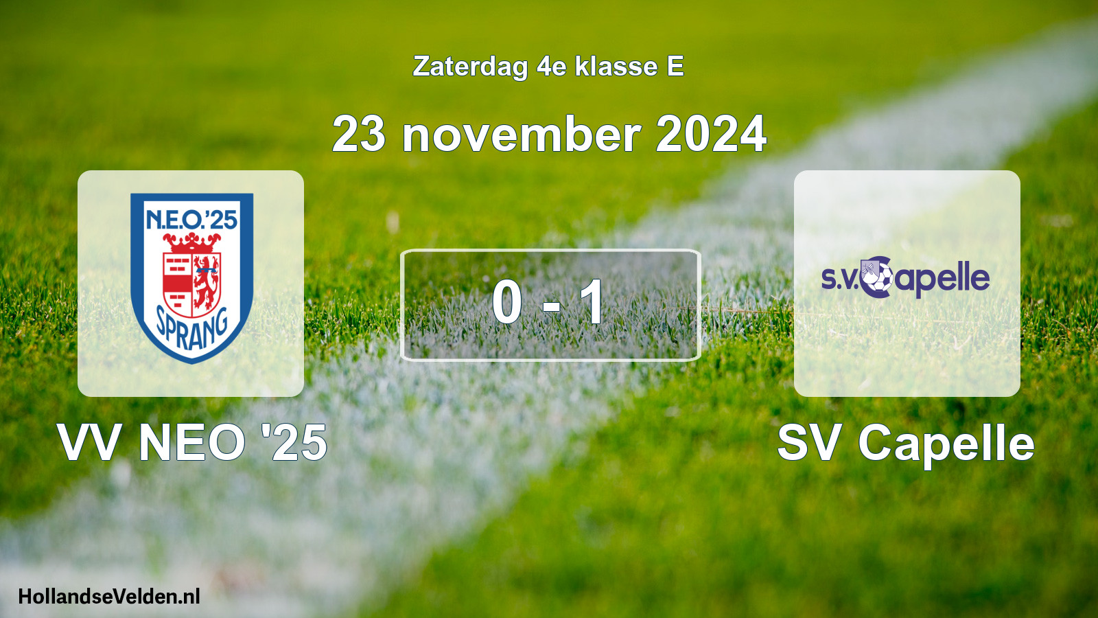 Total number of matches played: VV NEO '25 - SV Capelle 0 - 1 (23 November 2024)