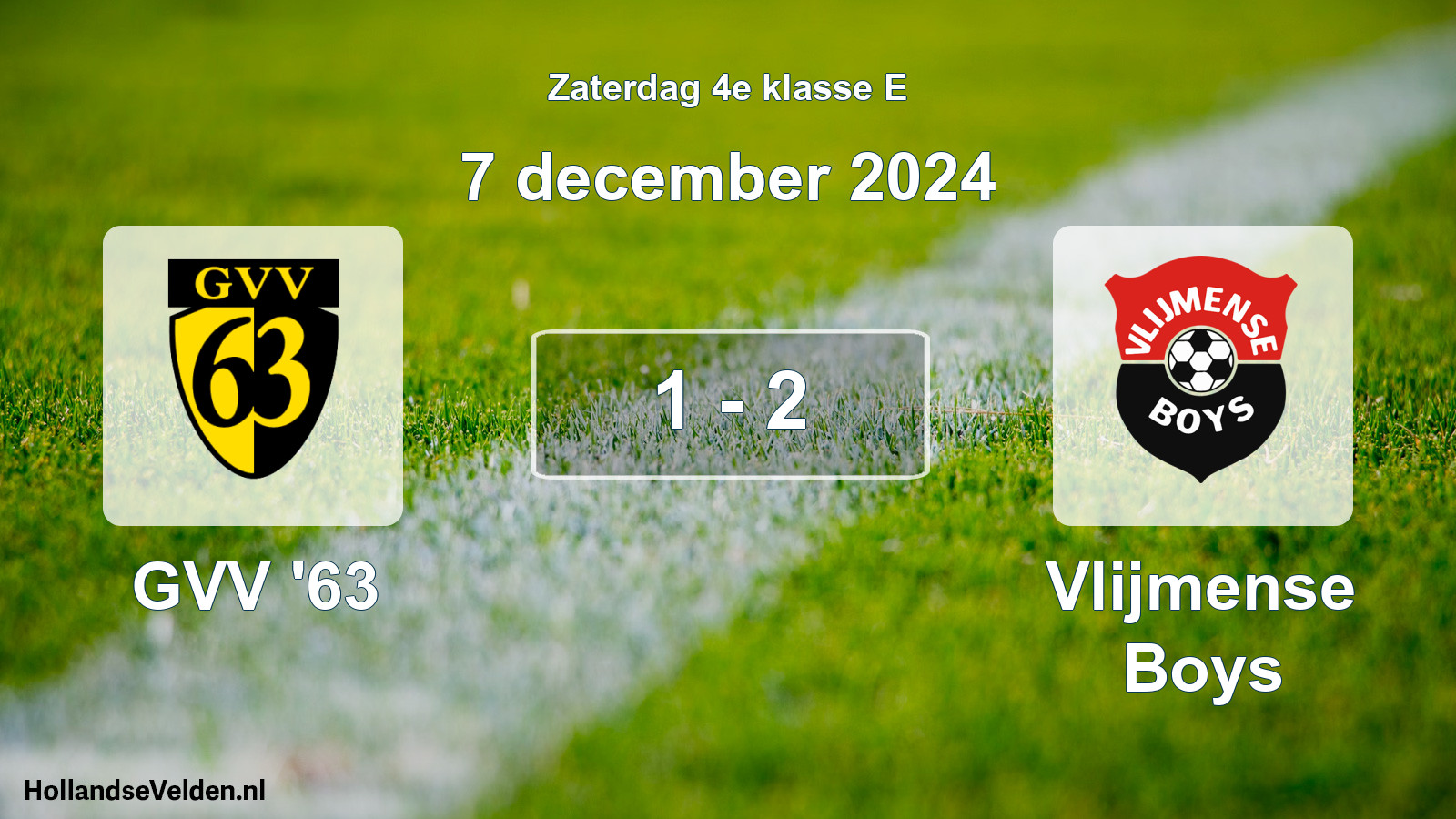 Total number of matches played: GVV '63 - Vlijmense Boys 1 - 2 (7 December 2024)
